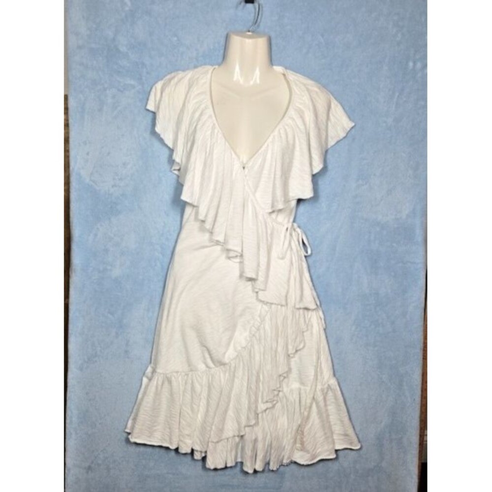 Goldie White 100% PIMA Cotton Wrap Dress EXTRA SMALL EUC Bachelorette Salsa LWD*